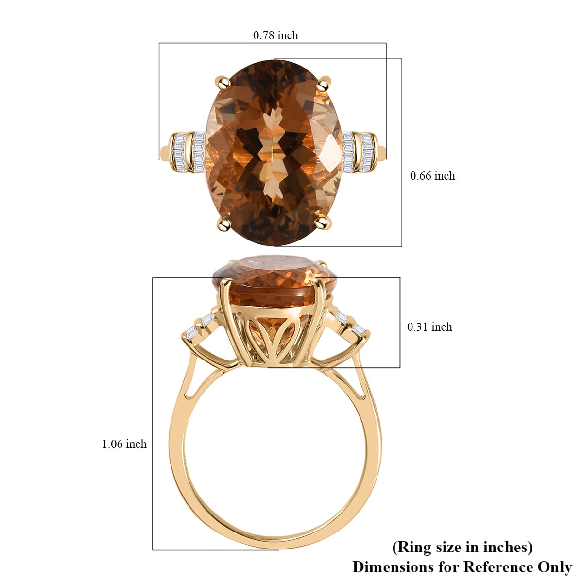 LUXORO 10K Yellow Gold Premium Golden Scapolite and Diamond Ring 2.85 Grams 8.15 ctw image number 5