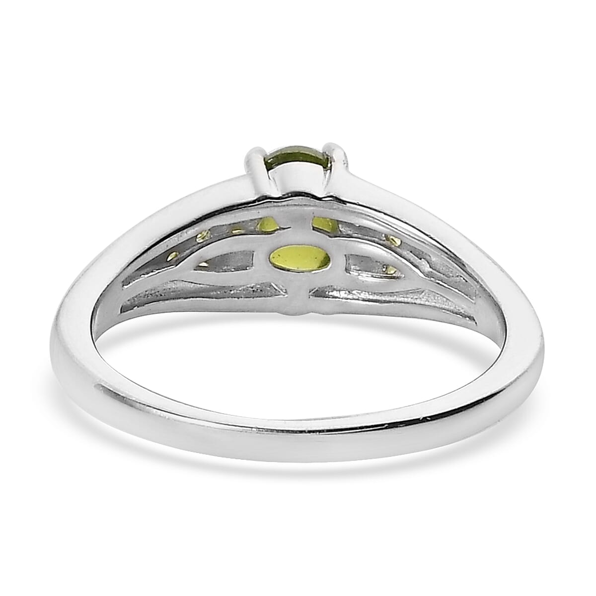 Italian Natural Vesuvianite Ring in Platinum Over Sterling Silver (Size 7.0) 1.25 ctw image number 4