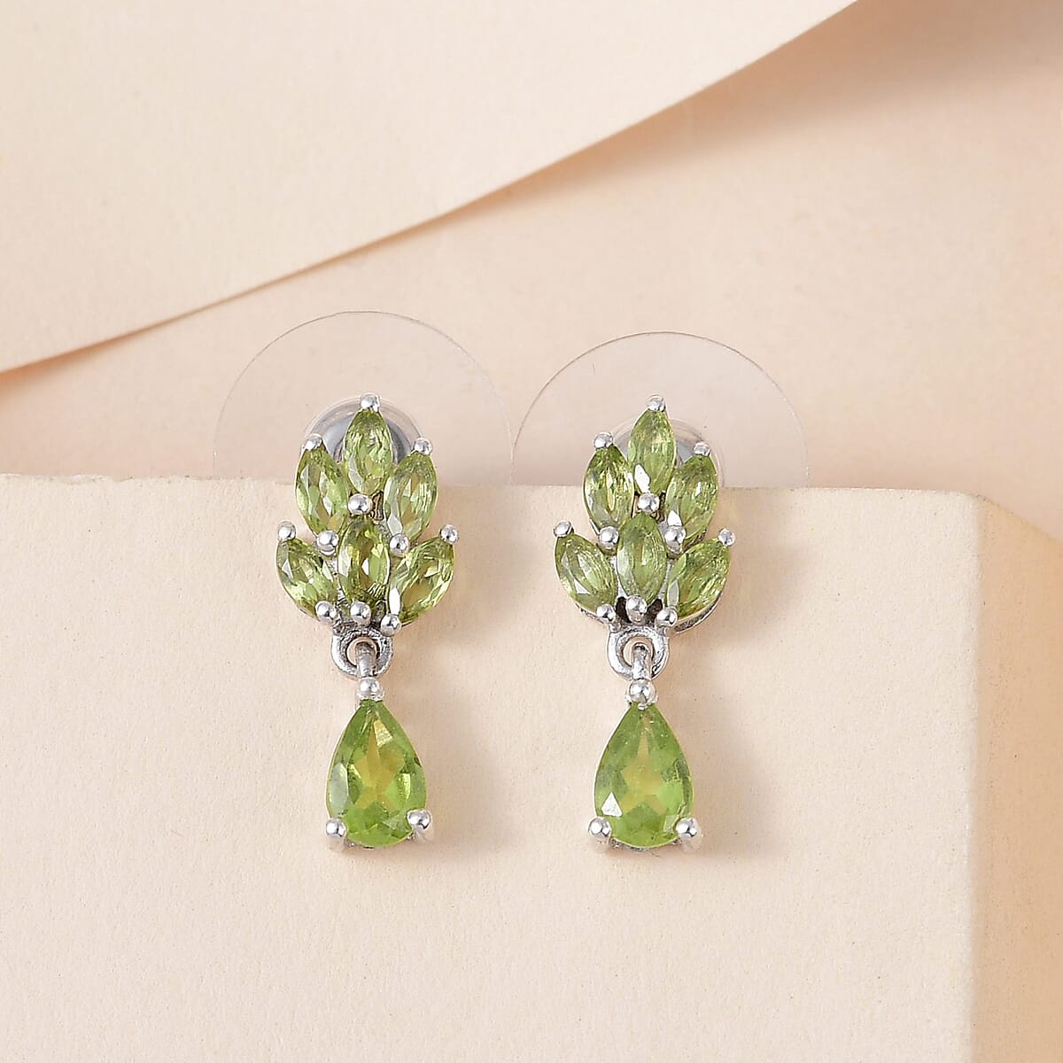 Italian Natural Vesuvianite Dangling Earrings in Platinum Over Sterling Silver 1.85 ctw image number 1
