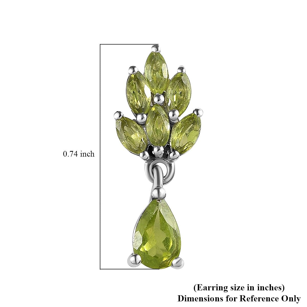 Italian Natural Vesuvianite Dangling Earrings in Platinum Over Sterling Silver 1.85 ctw image number 4