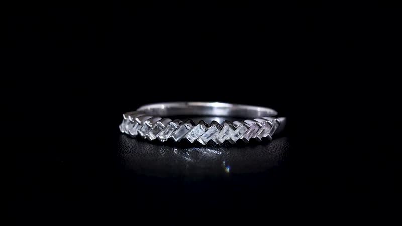 Diamond Half Eternity Band Ring in Platinum Over Sterling Silver 0.25 ctw
