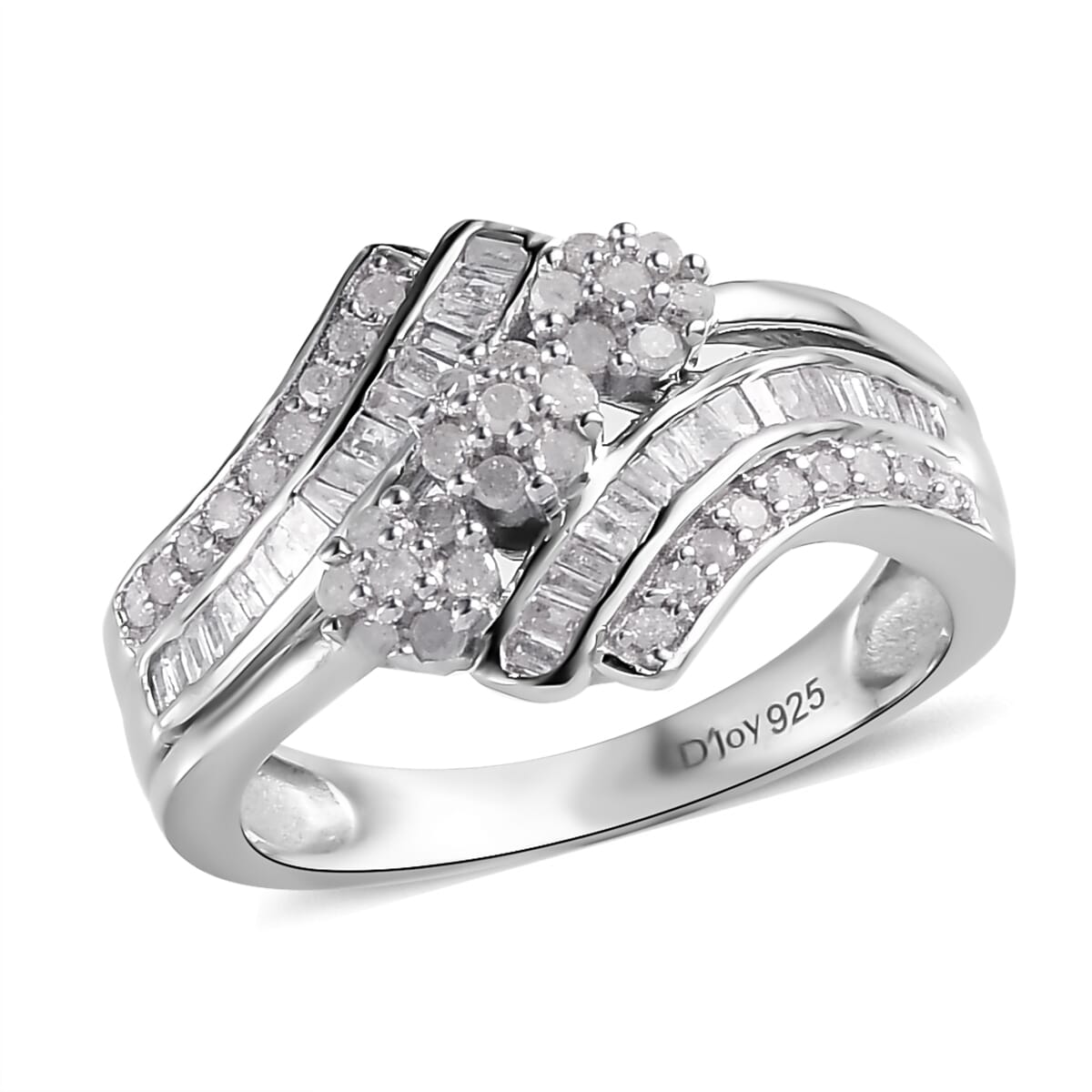 Diamond Ring in Platinum Over Sterling Silver (Size 9.0) 0.50 ctw image number 0
