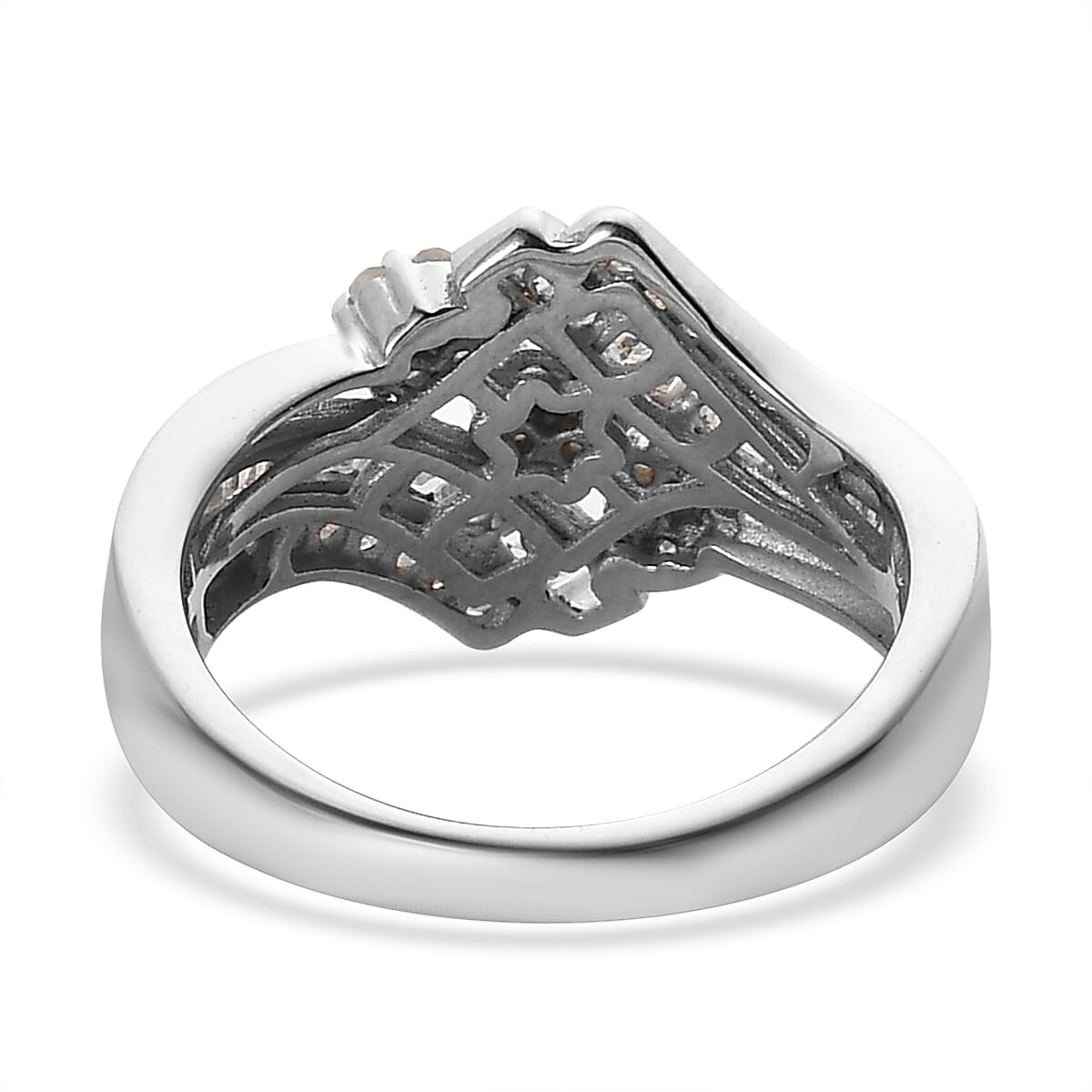 Diamond Ring in Platinum Over Sterling Silver (Size 10.0) 0.50 ctw