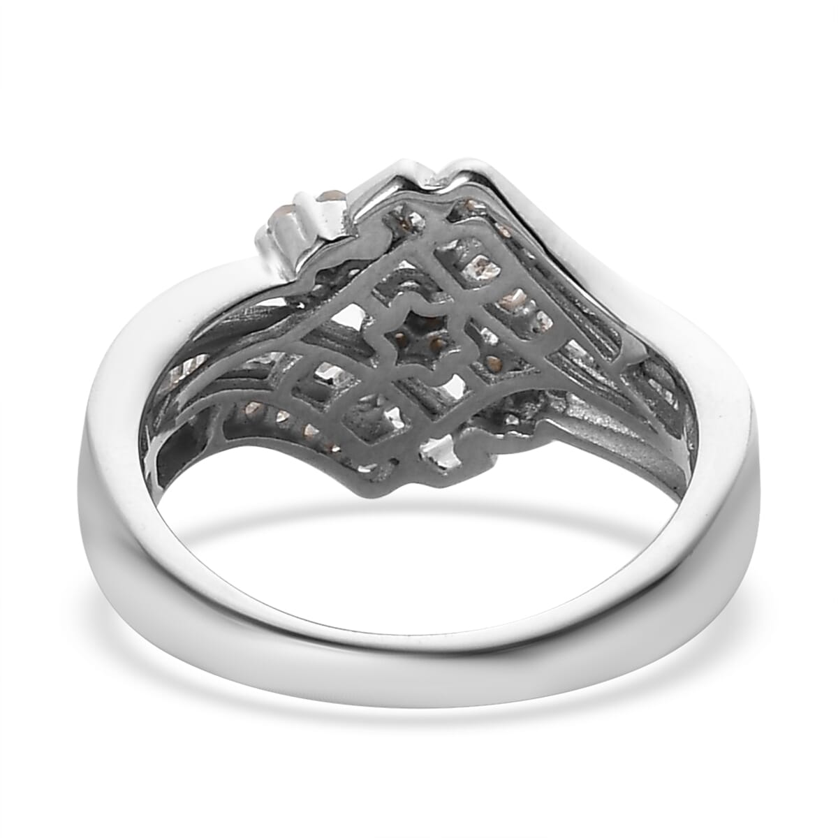 Diamond Ring in Platinum Over Sterling Silver (Size 9.0) 0.50 ctw image number 4