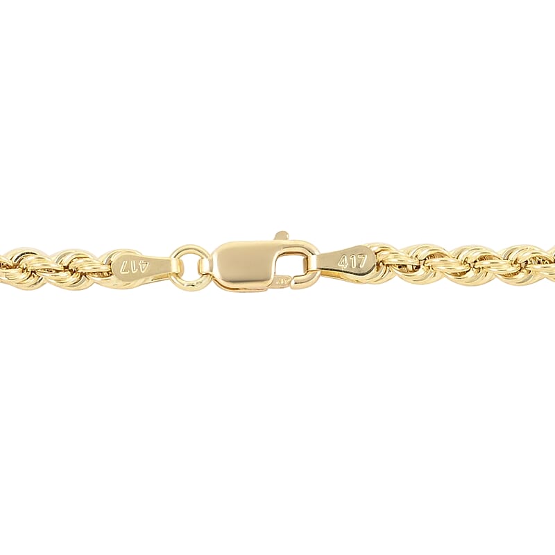 14K Yellow Gold 1.5mm Rope Necklace 22 Inches 1.7 Grams