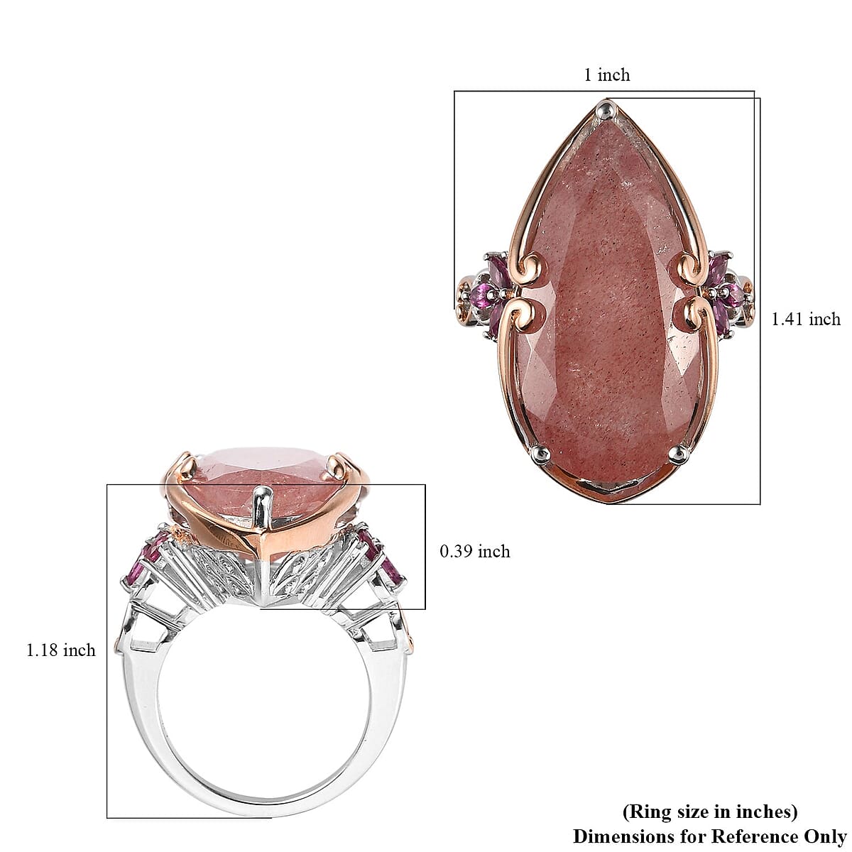 Natural Tanzanian Natronite and Multi Gemstone Ring in Vermeil Rose Gold and Platinum Over Sterling Silver 9.35 Grams 24.75 ctw image number 5