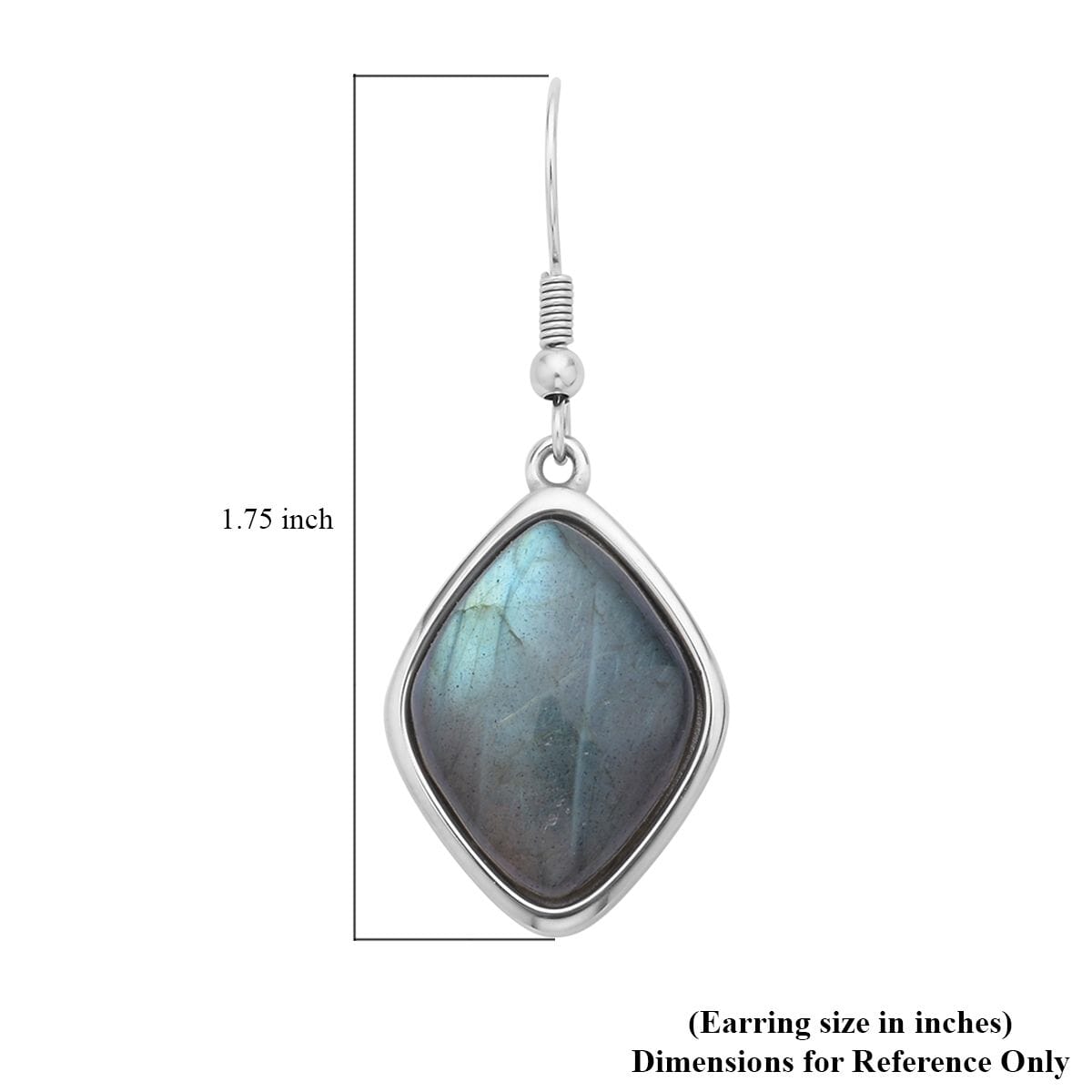 Malagasy Labradorite Dangle Earrings in Stainless Steel 36.00 ctw image number 4