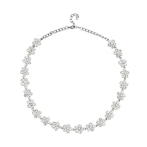 Austrian Crystal Necklace in Silvertone 20-22 Inches