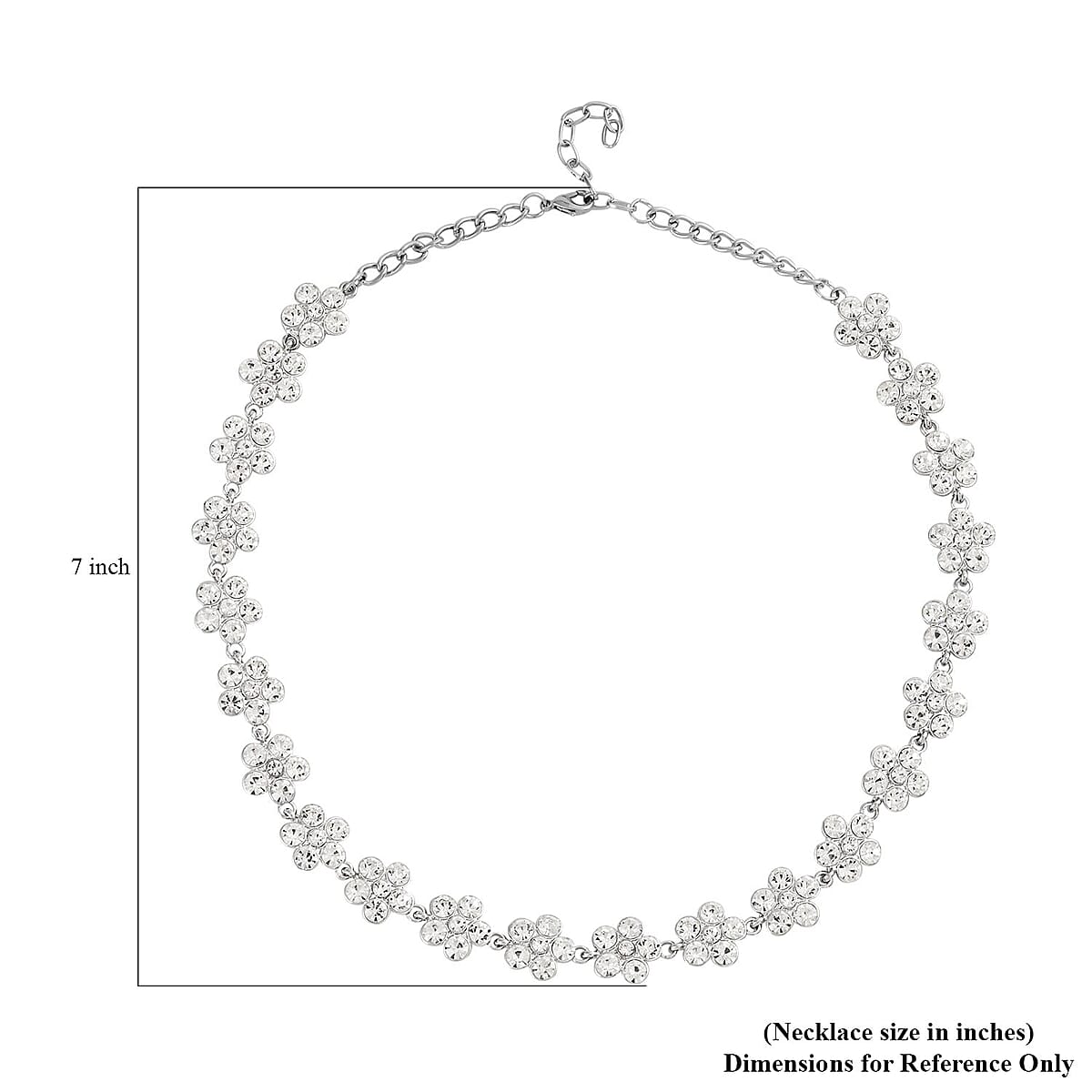 Austrian Crystal Necklace in Silvertone 20-22 Inches image number 3