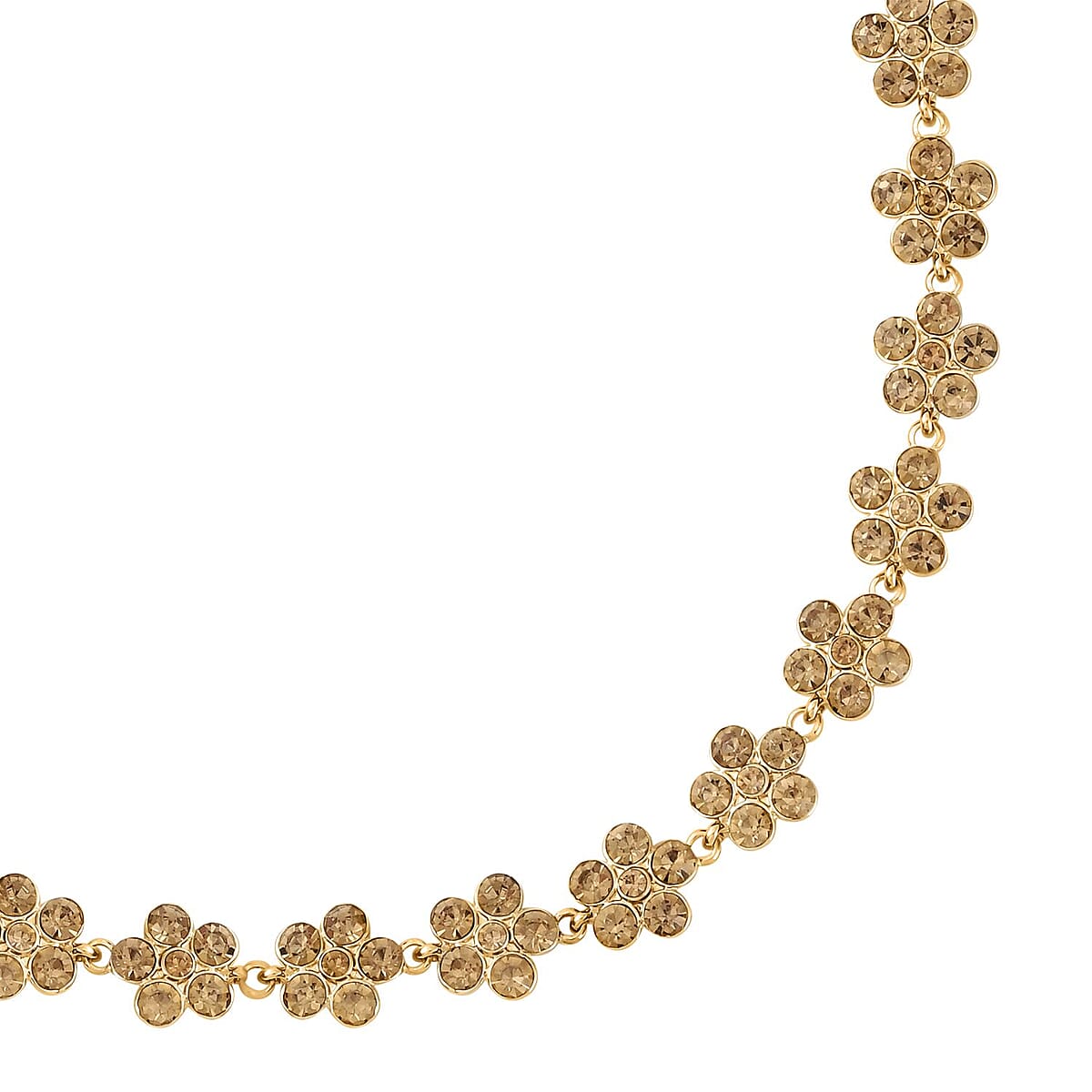 Champagne Austrian Crystal Necklace in Goldtone 20-22 Inches image number 2