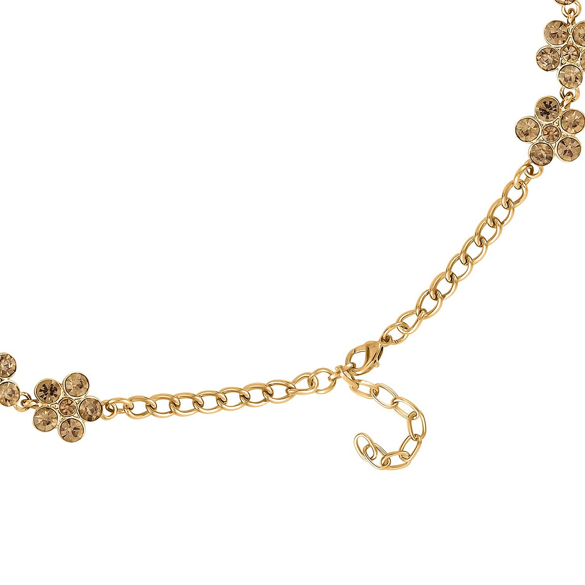 Champagne Austrian Crystal Necklace in Goldtone 20-22 Inches image number 3