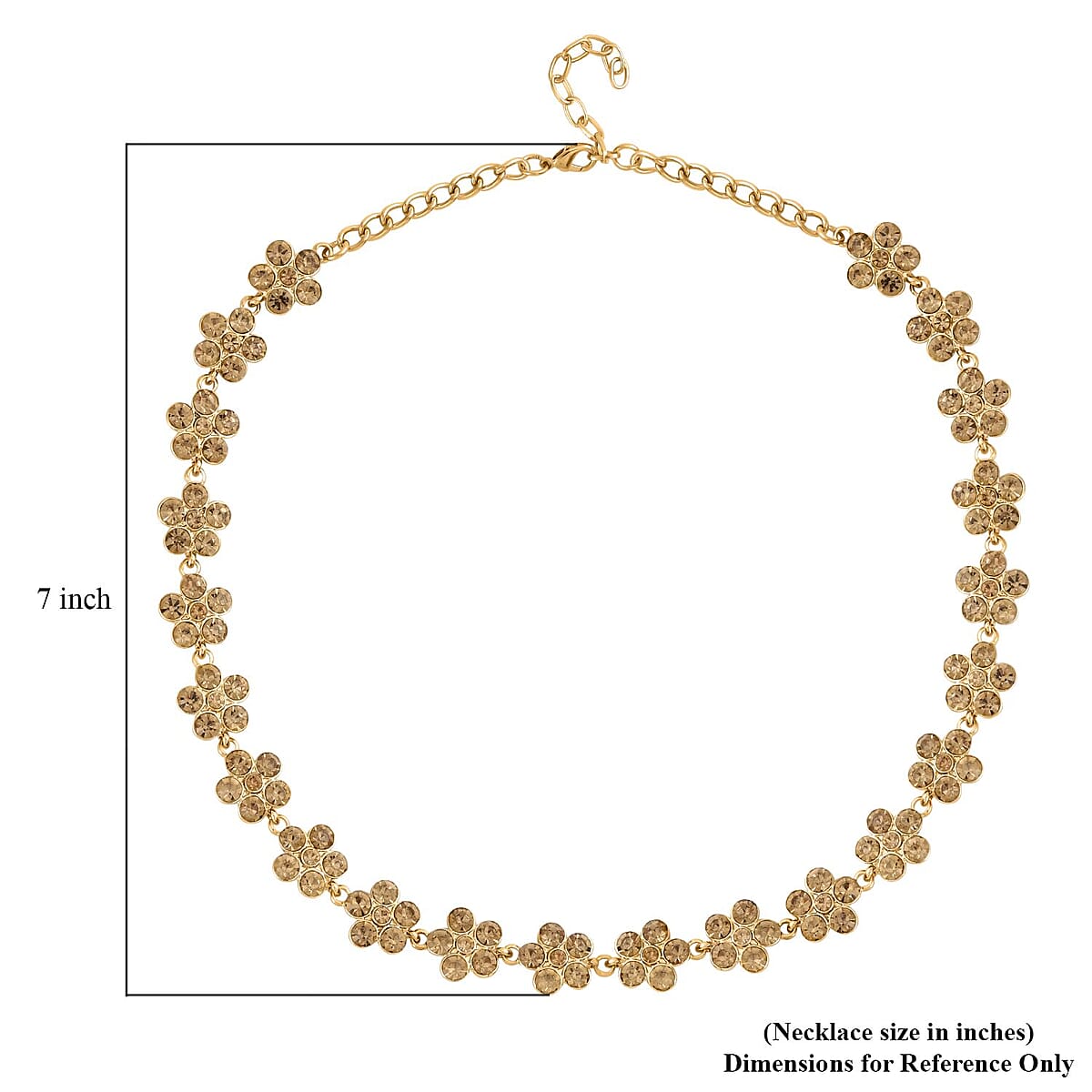 Champagne Austrian Crystal Necklace in Goldtone 20-22 Inches image number 4