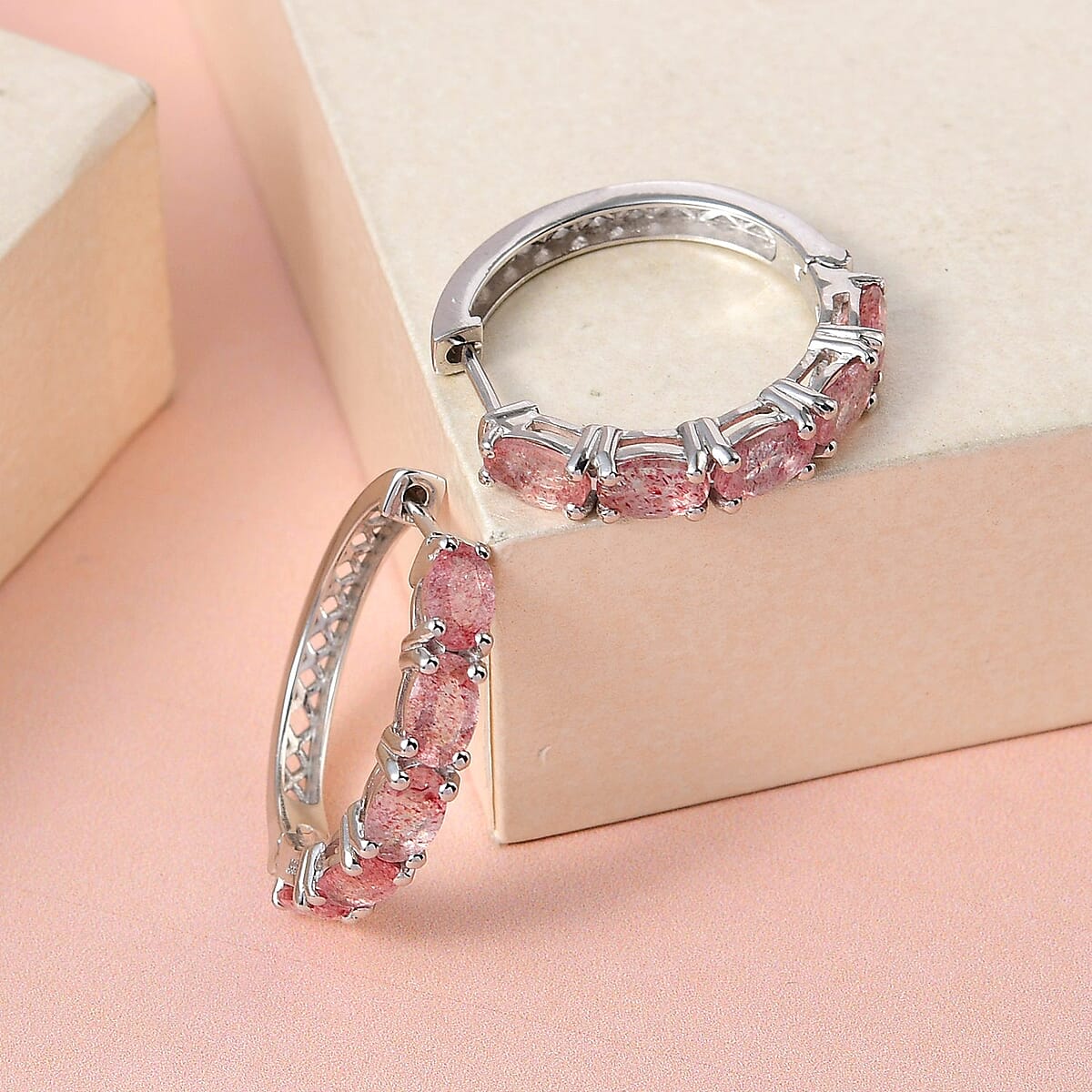 Tanzanian Natronite Hoop Earrings in Platinum Over Sterling Silver 4.15 ctw image number 1