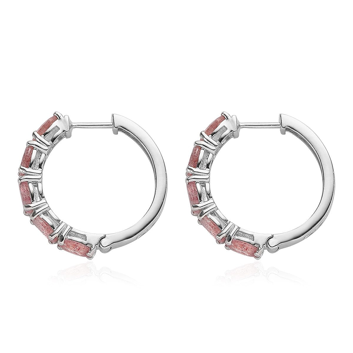 Tanzanian Natronite Hoop Earrings in Platinum Over Sterling Silver 4.15 ctw image number 3