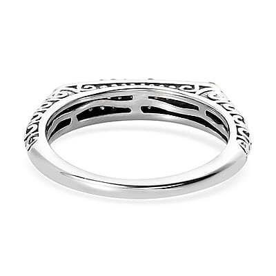 Diamond Three row Band Ring in Sterling Silver (Size 10.0) 0.25 ctw