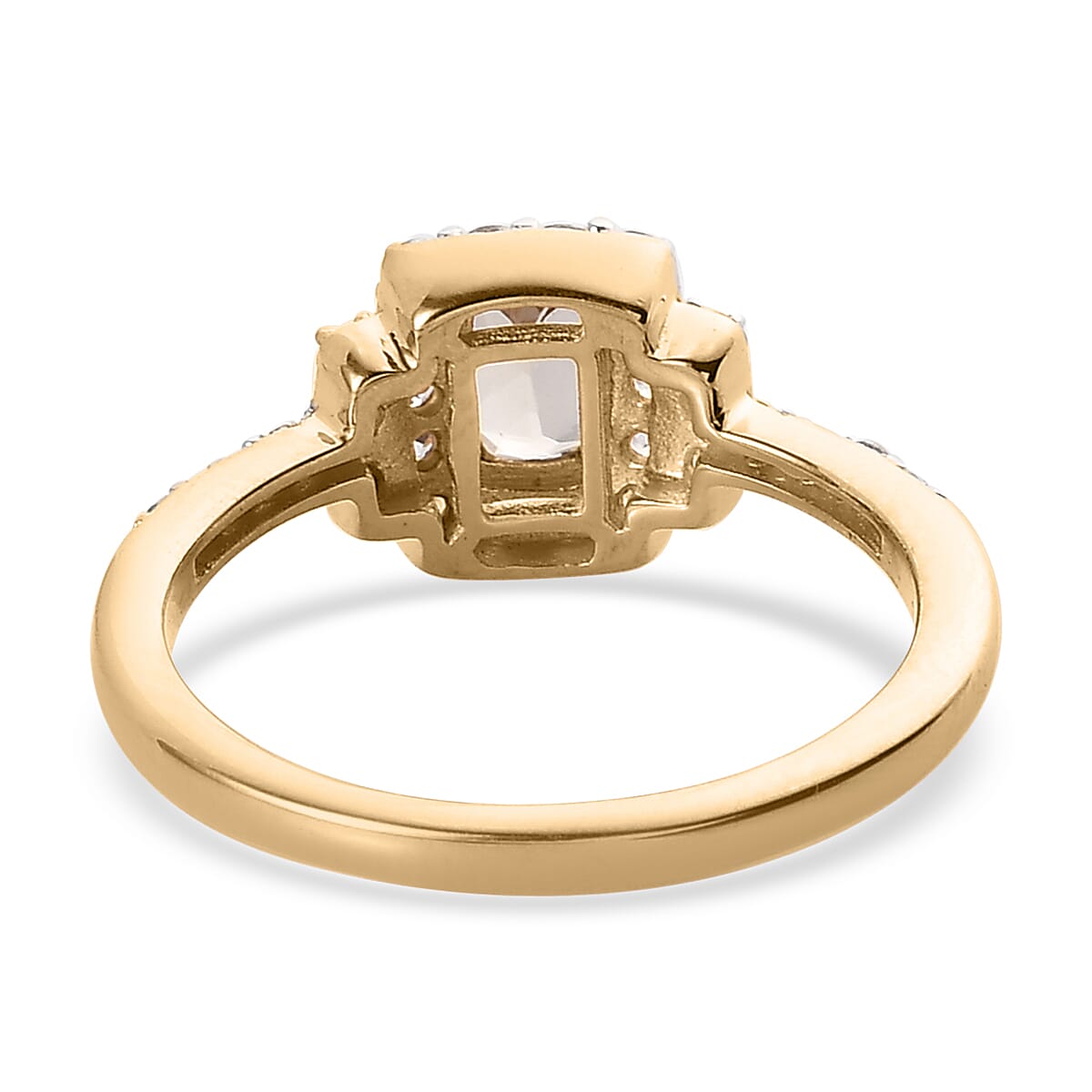 AAA Turkizite and White Zircon Ring in Vermeil Yellow Gold Over Sterling Silver (Size 10.0) 1.25 ctw