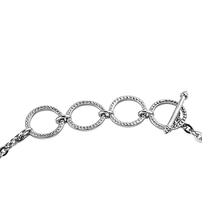 African Malachite Bracelet in Stainless Steel (6.50 In) 10.85 ctw , Tarnish-Free, Waterproof, Sweat Proof Jewelry