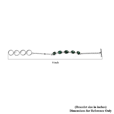 African Malachite Bracelet in Stainless Steel (6.50 In) 10.85 ctw , Tarnish-Free, Waterproof, Sweat Proof Jewelry