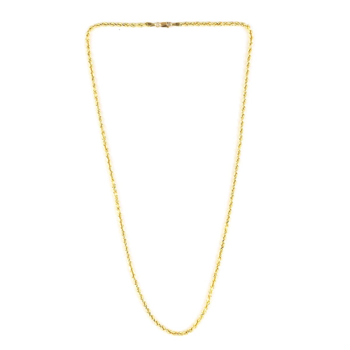 10K Yellow Gold 1.9mm Rope Necklace 22 Inches 2.0 Grams image number 2