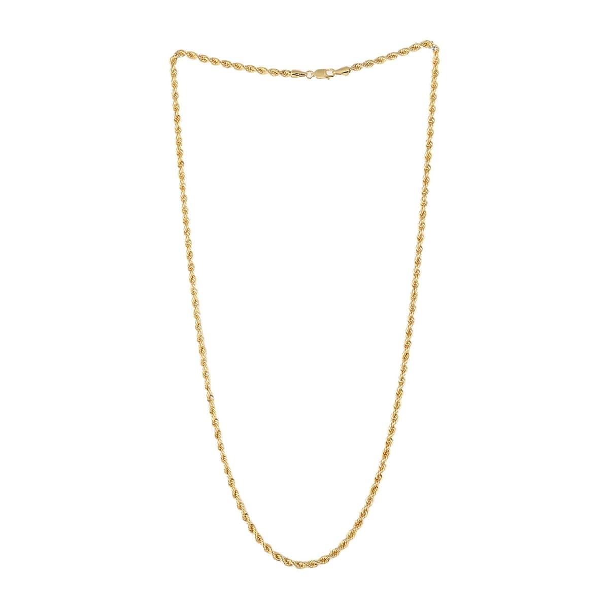 10K Yellow Gold 1.9mm Rope Necklace 24 Inches 2.3 Grams image number 3