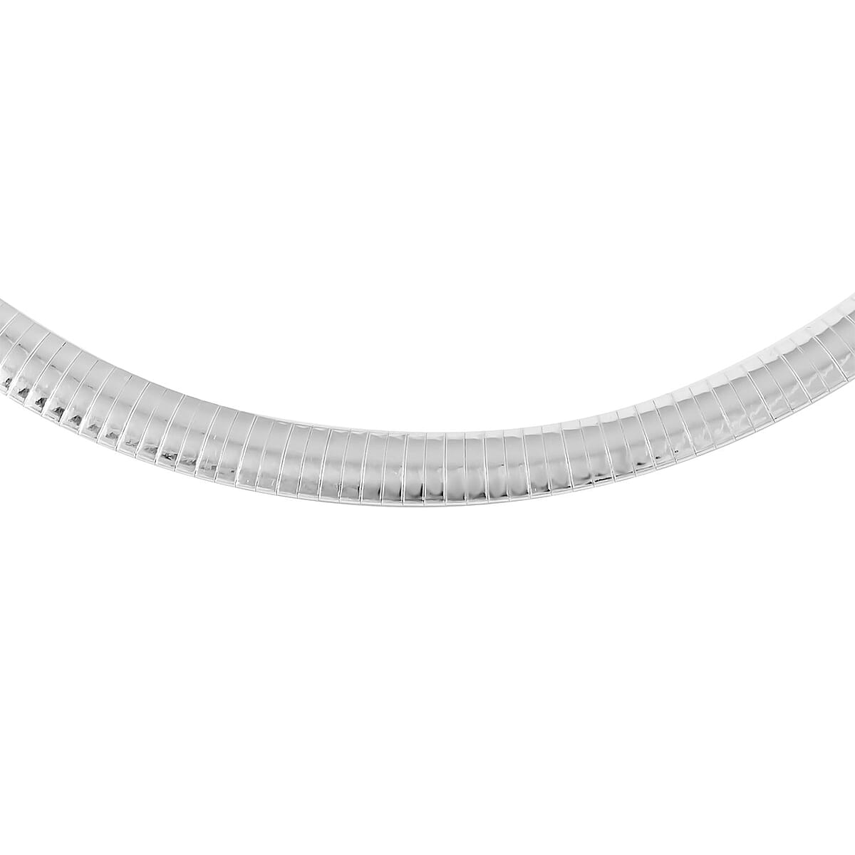 Italian Sterling Silver 8mm Omega Necklace 16 Inches 27.5 Grams image number 2