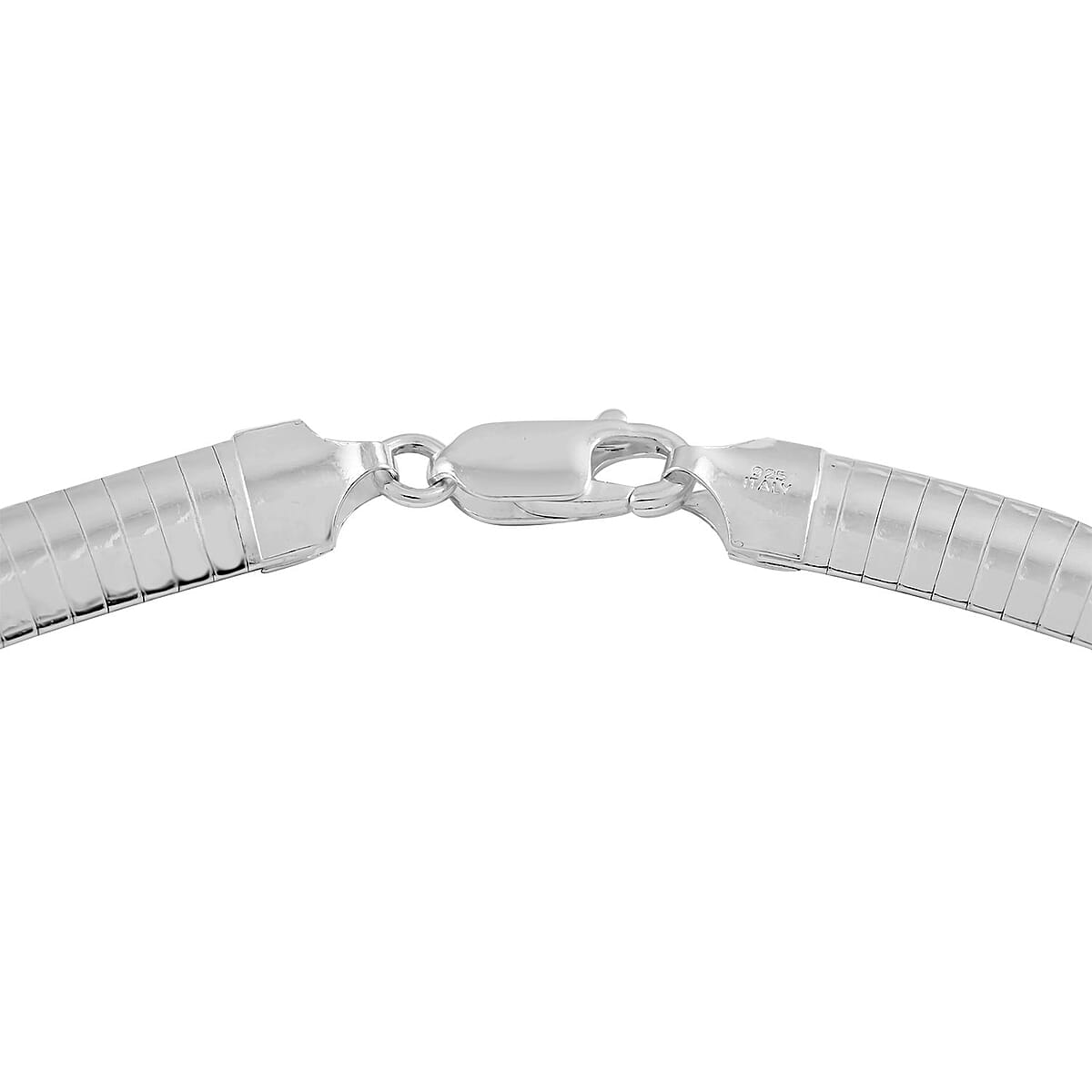 Italian Sterling Silver 8mm Omega Necklace 16 Inches 27.5 Grams image number 3