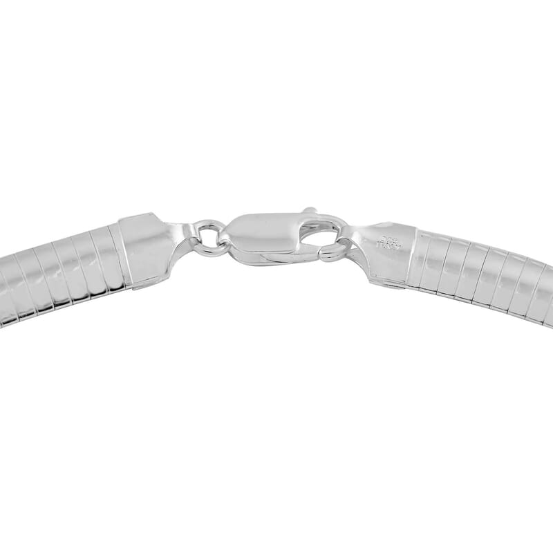 Italian Sterling Silver 8mm Omega Necklace 16 Inches 27.5 Grams