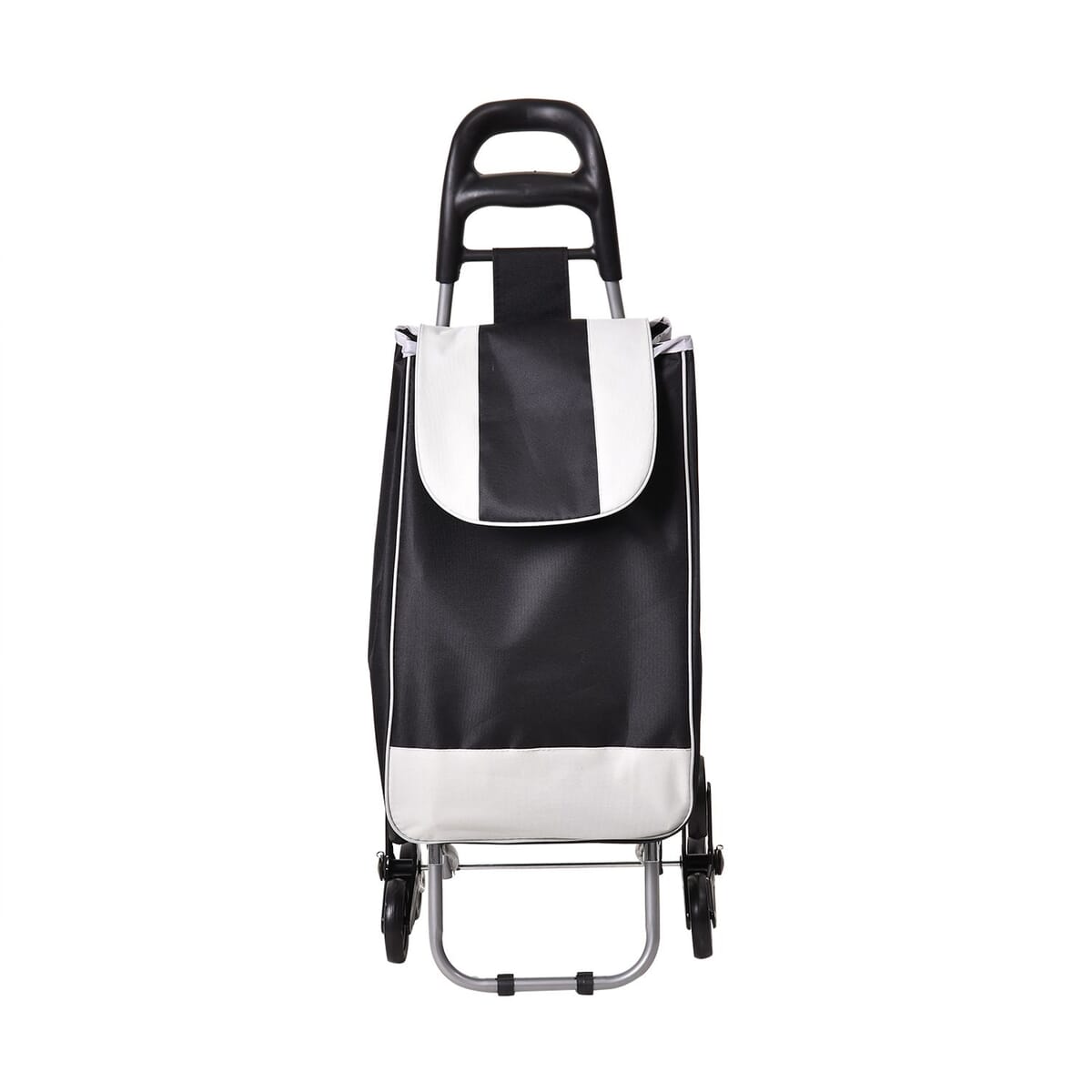 Black Trolly Bag with Iron Shelf and Wheels (Capacity: 2.5kg, Size:96x41x33cm) image number 0