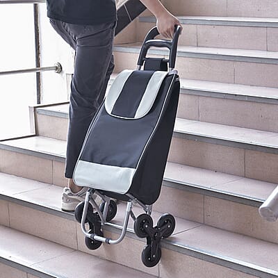 Black Stair Climber Foldable Trolley Bag (Holds up to 5.5lbs) 14x12x37