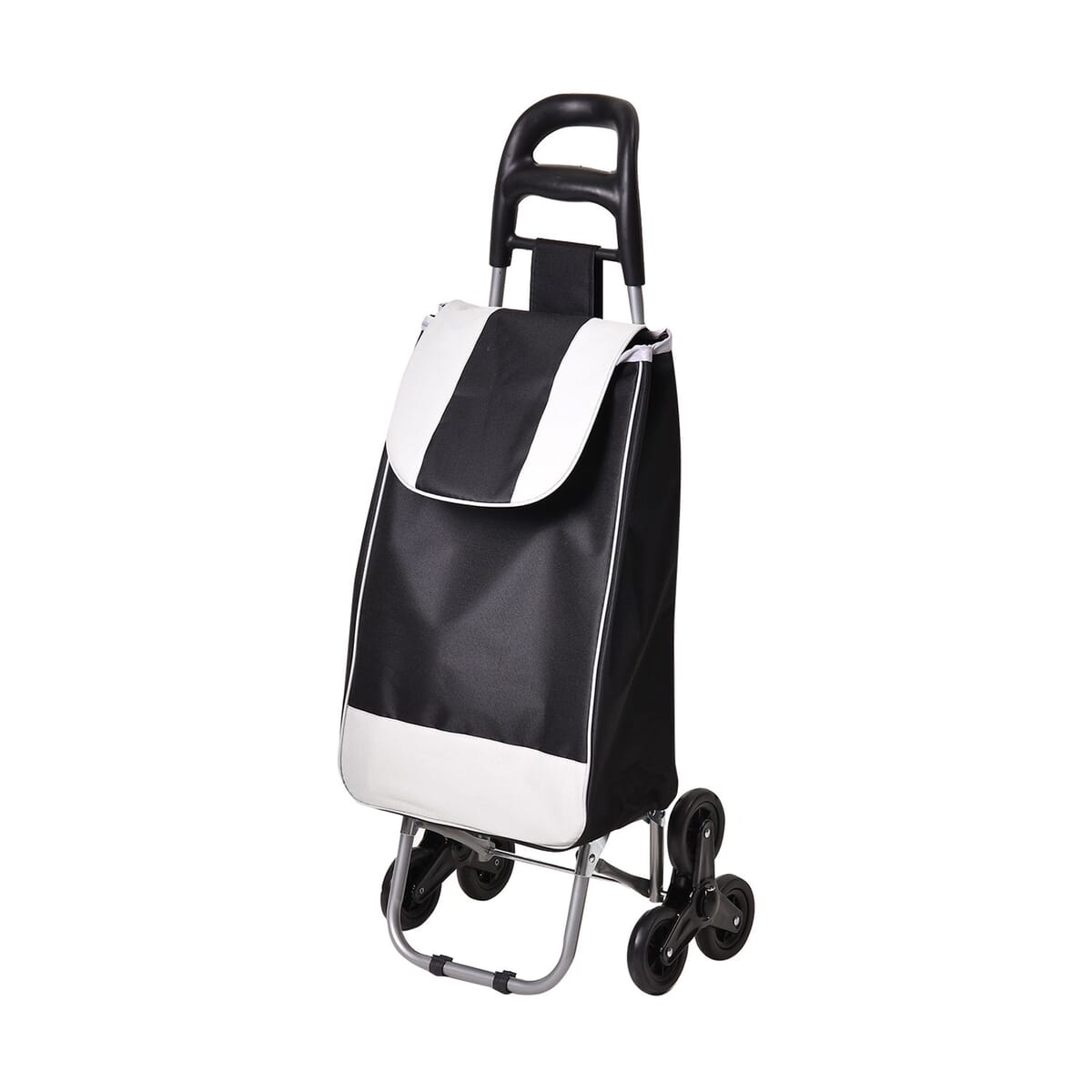 Black Trolly Bag with Iron Shelf and Wheels (Capacity: 2.5kg, Size:96x41x33cm) image number 2