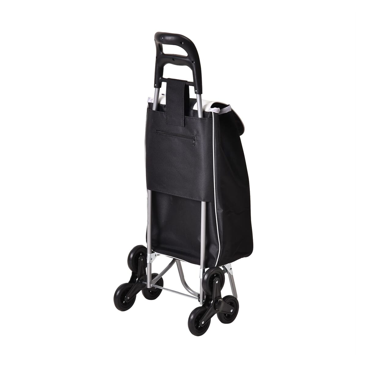 Black Trolly Bag with Iron Shelf and Wheels (Capacity: 2.5kg, Size:96x41x33cm) image number 3