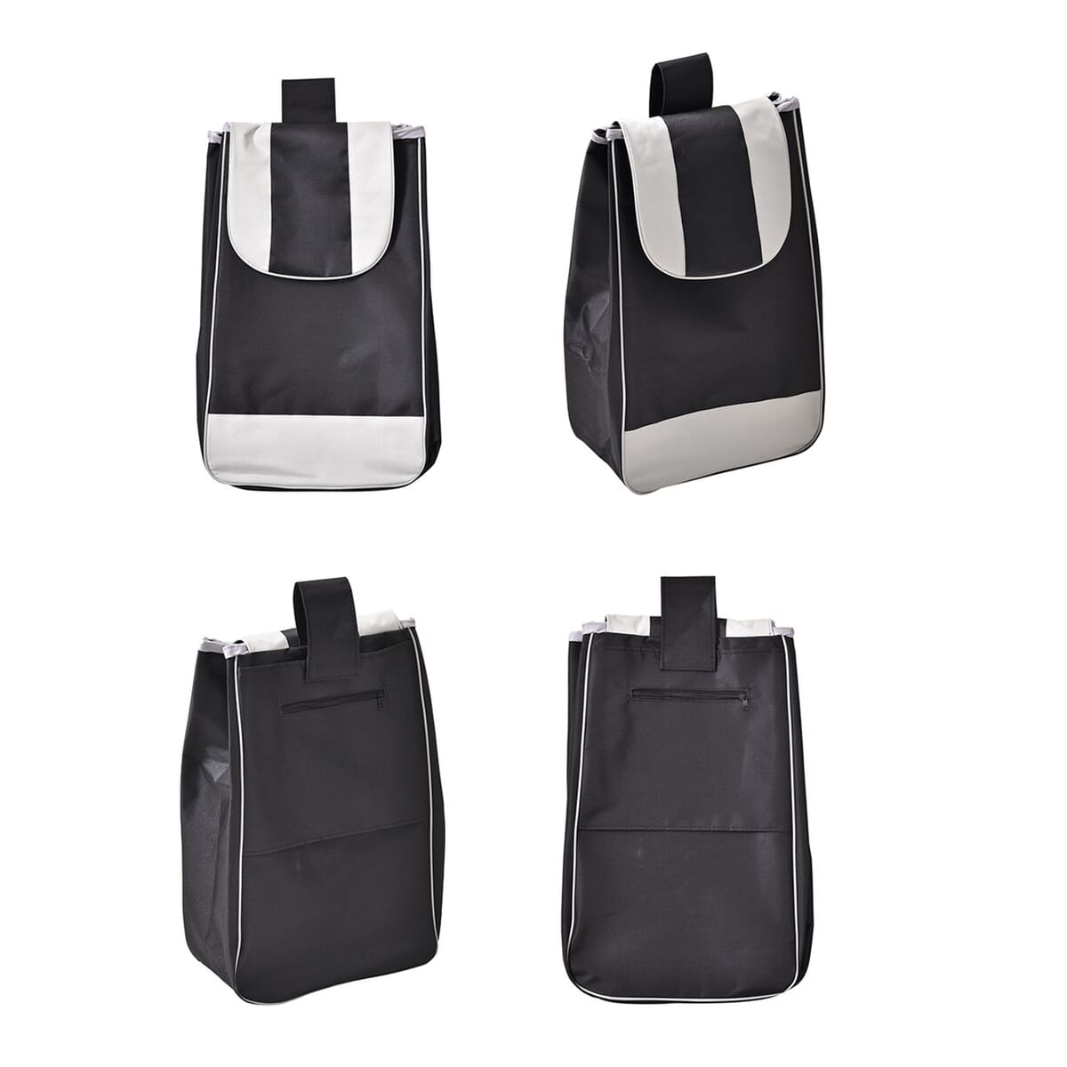 Black Trolly Bag with Iron Shelf and Wheels (Capacity: 2.5kg, Size:96x41x33cm) image number 4