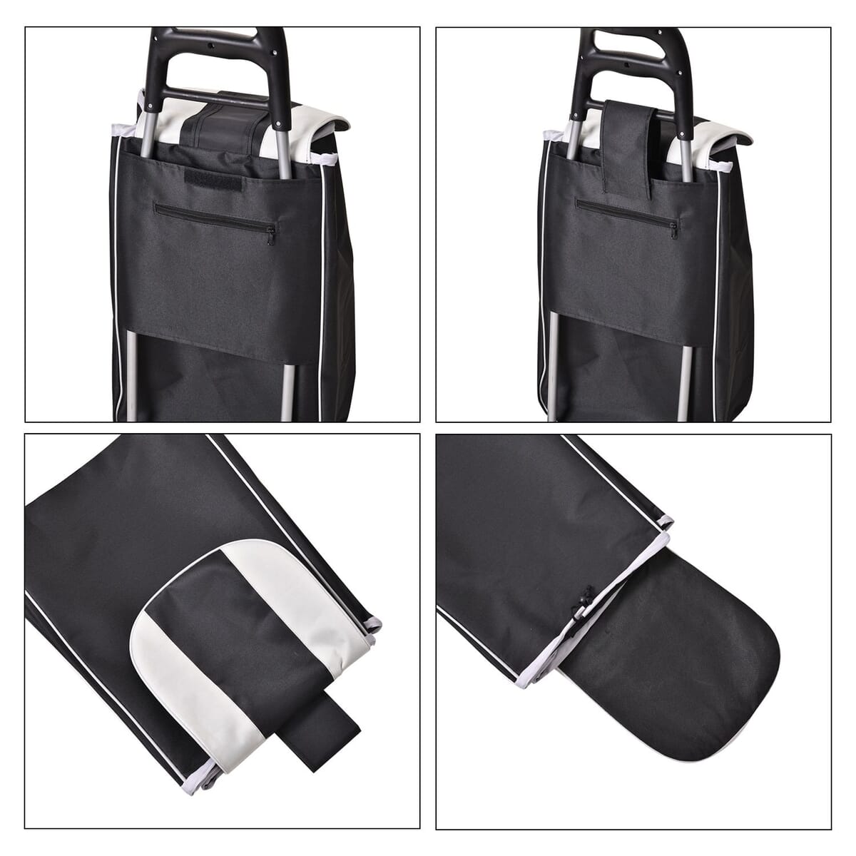 Black Trolly Bag with Iron Shelf and Wheels (Capacity: 2.5kg, Size:96x41x33cm) image number 5