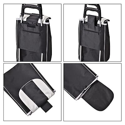 Black Stair Climber Foldable Trolley Bag (Holds up to 5.5lbs) 14x12x37