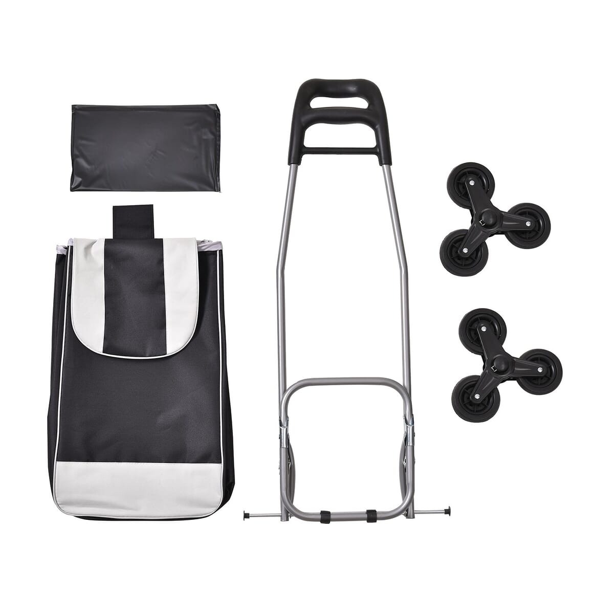 Black Trolly Bag with Iron Shelf and Wheels (Capacity: 2.5kg, Size:96x41x33cm) image number 6