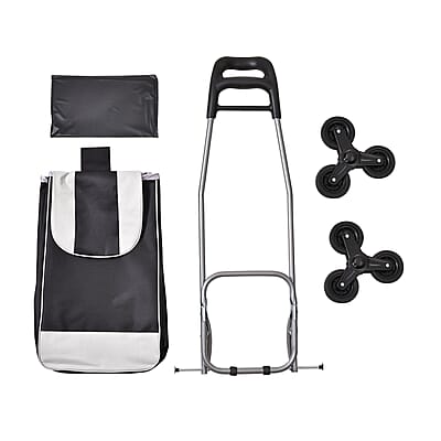 Black Stair Climber Foldable Trolley Bag (Holds up to 5.5lbs) 14x12x37