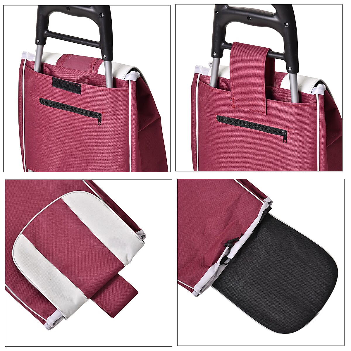 Red Stair Climber Foldable Trolley Bag (Holds up to 5.5lbs) 14x12x37 image number 5