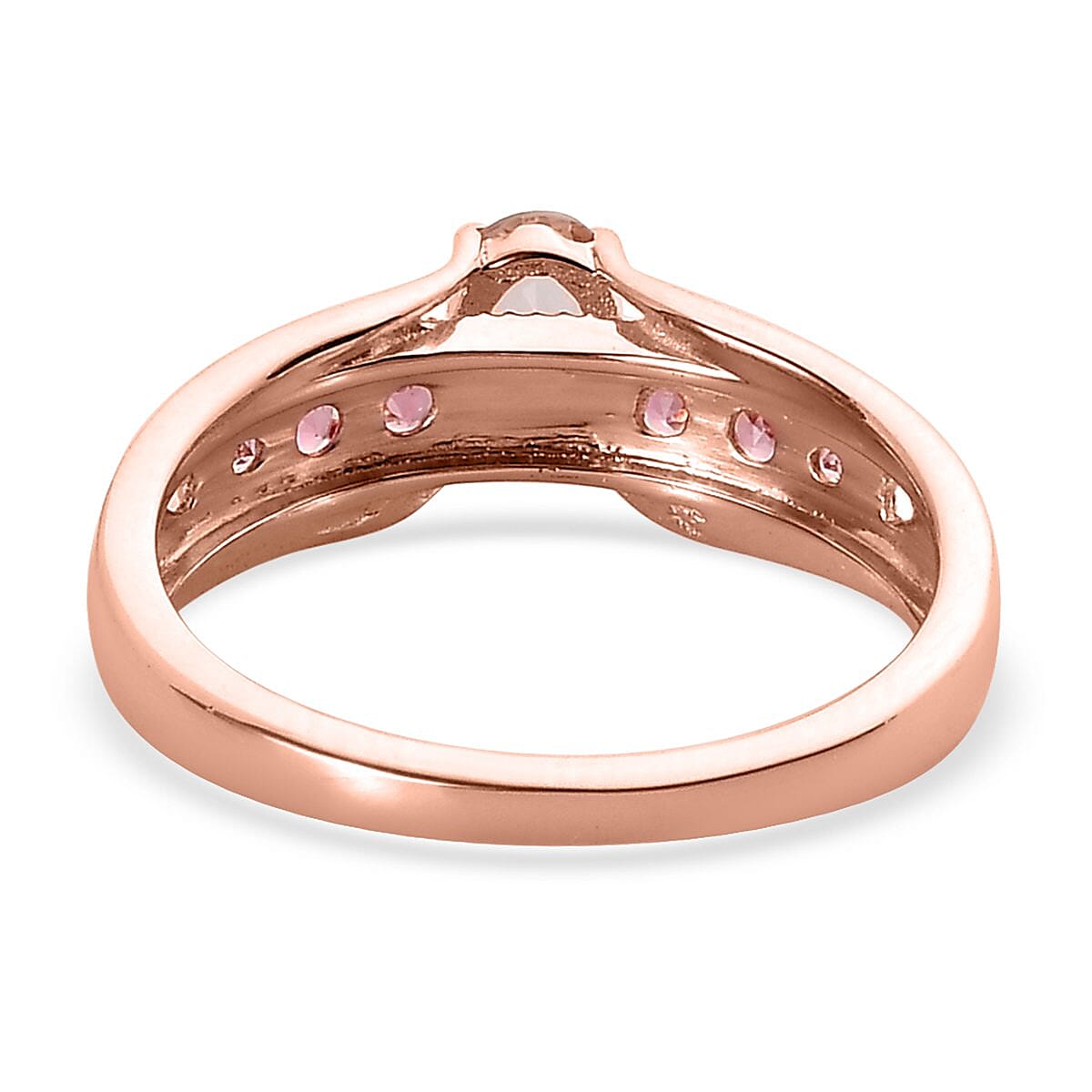 Premium Marropino Morganite, Morro Redondo Pink Tourmaline Ring in Vermeil RG Over Sterling Silver (Size 10.0) 0.50 ctw image number 4