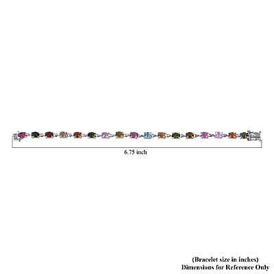 Multi-Tourmaline Bracelet in Platinum Over Sterling Silver (6.50 In) 8.00 ctw