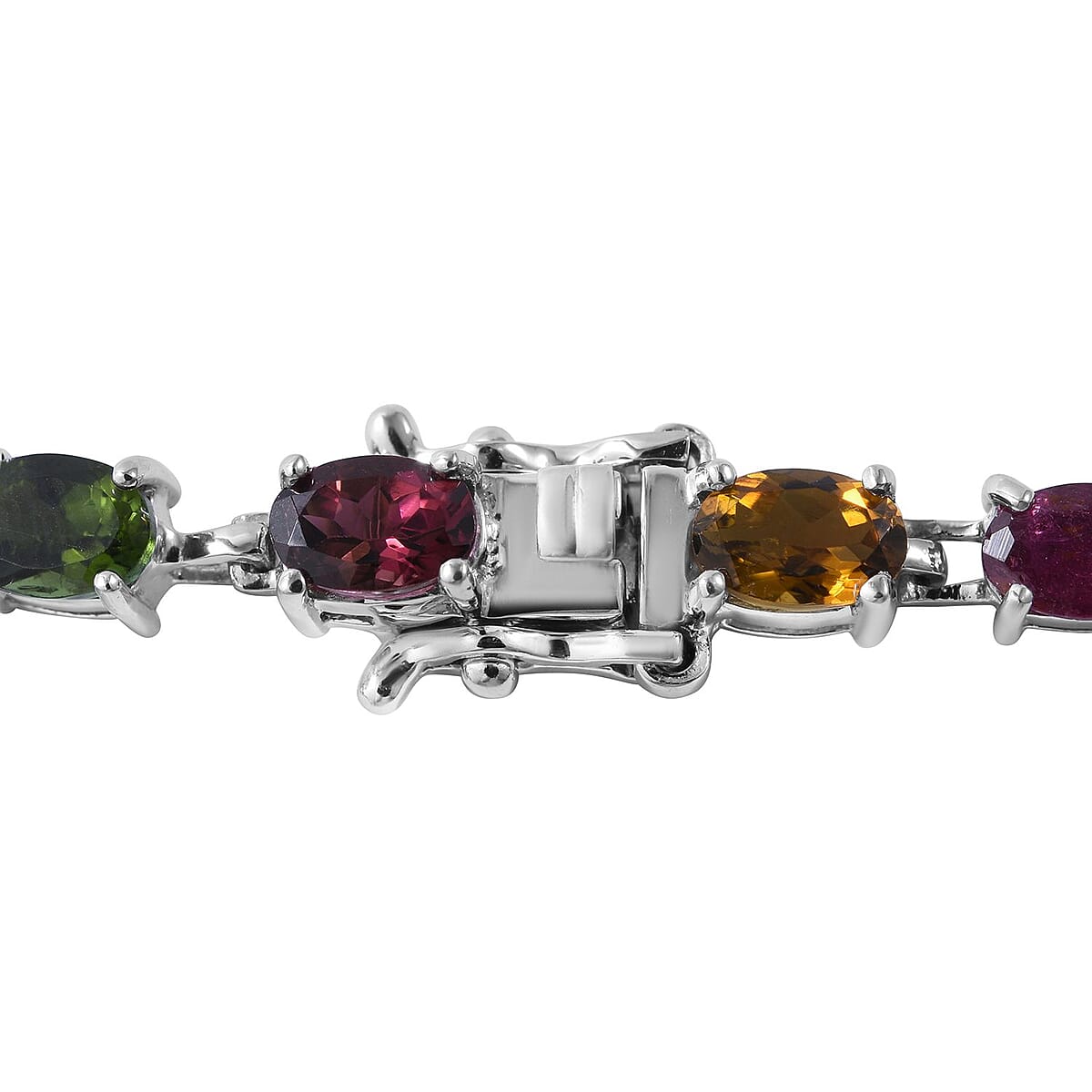 Multi-Tourmaline Bracelet in Platinum Over Sterling Silver (7.25 In) 8.90 ctw image number 1