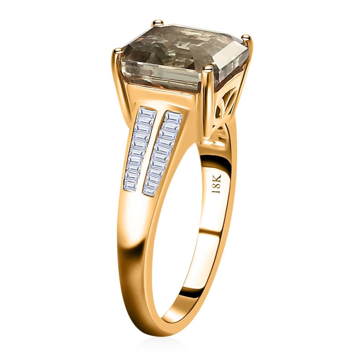 Valentines Doorbuster ILIANA 18K Yellow Gold AAA Turkizite and G-H SI Diamond Ring 4.25 Grams 4.50 ctw image number 5