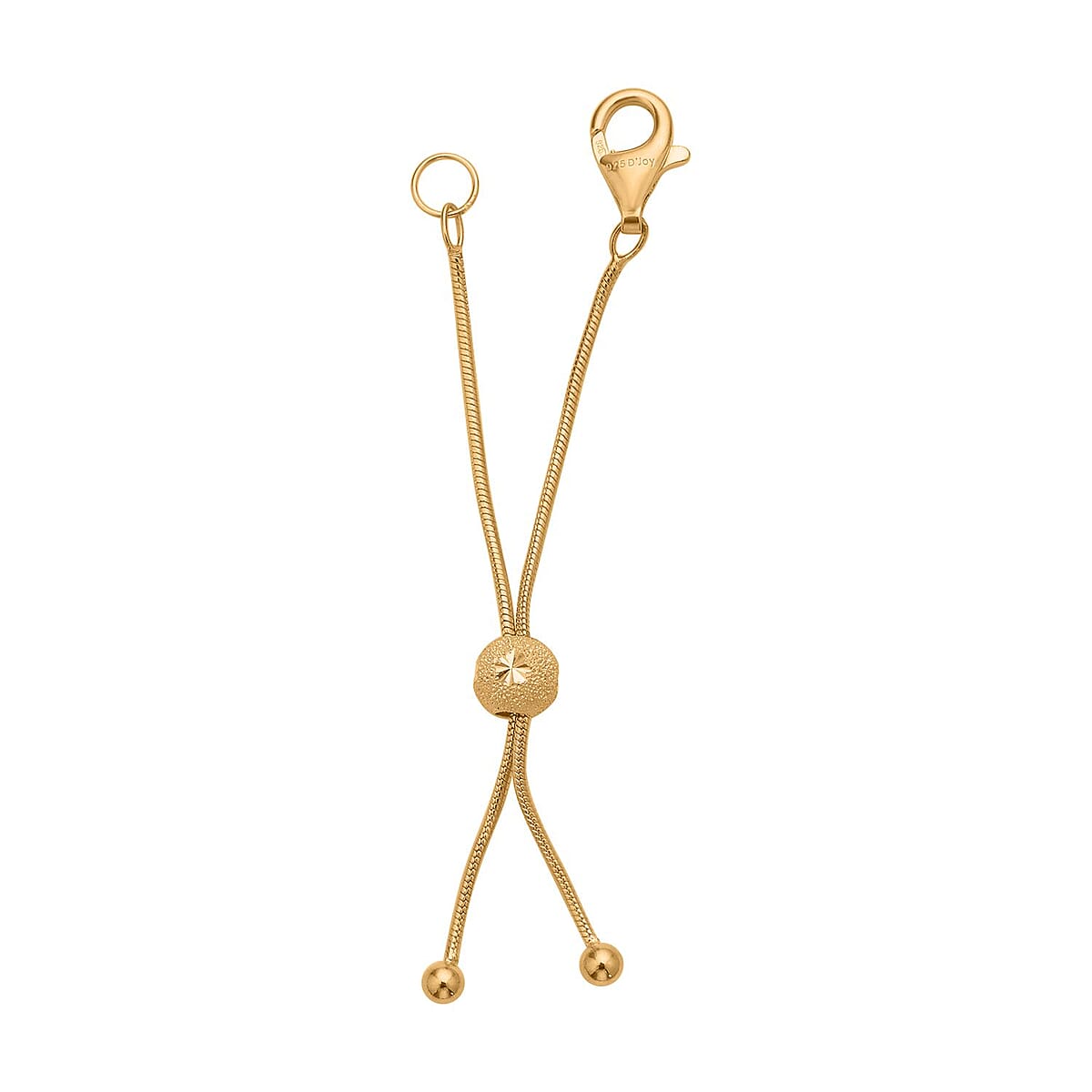 Adjustable Slider 1mm Snake Chain with 11mm Lobster Lock in 14K Yellow Gold Over Sterling Silver image number 0