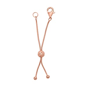 14K Rose Gold Over Sterling Silver Adjustable Slider 1mm Snake Chain with 11mm Lobster Lock