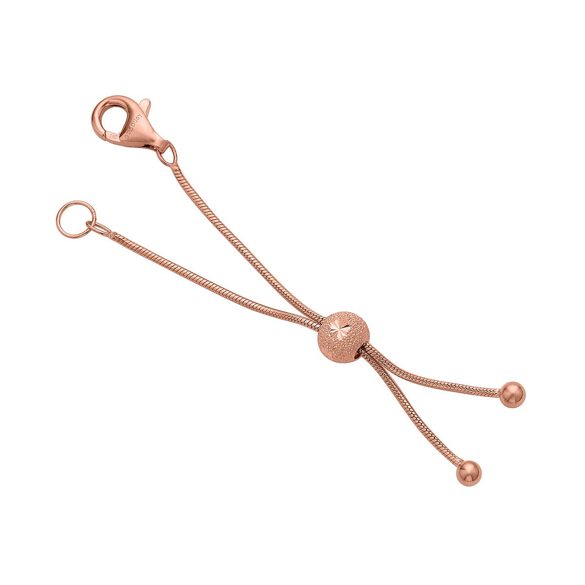 14K Rose Gold Over Sterling Silver Adjustable Slider 1mm Snake Chain with 11mm Lobster Lock image number 1