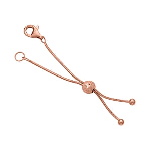 14K Rose Gold Over Sterling Silver Adjustable Slider 1mm Snake Chain with 11mm Lobster Lock