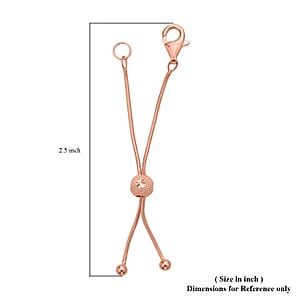 14K Rose Gold Over Sterling Silver Adjustable Slider 1mm Snake Chain with 11mm Lobster Lock