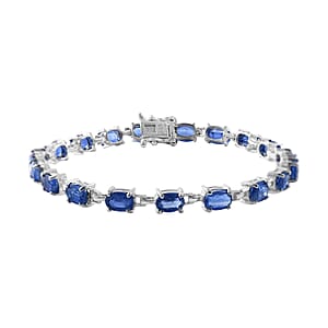 Himalayan Kyanite Bracelet in Platinum Over Sterling Silver (8.00 In) 8 Grams 12.60 ctw