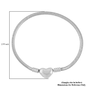 Snake Chain Bracelet in Stainless Steel (7.50 In) with Heart Shape Lock , Tarnish-Free, Waterproof, Sweat Proof Jewelry