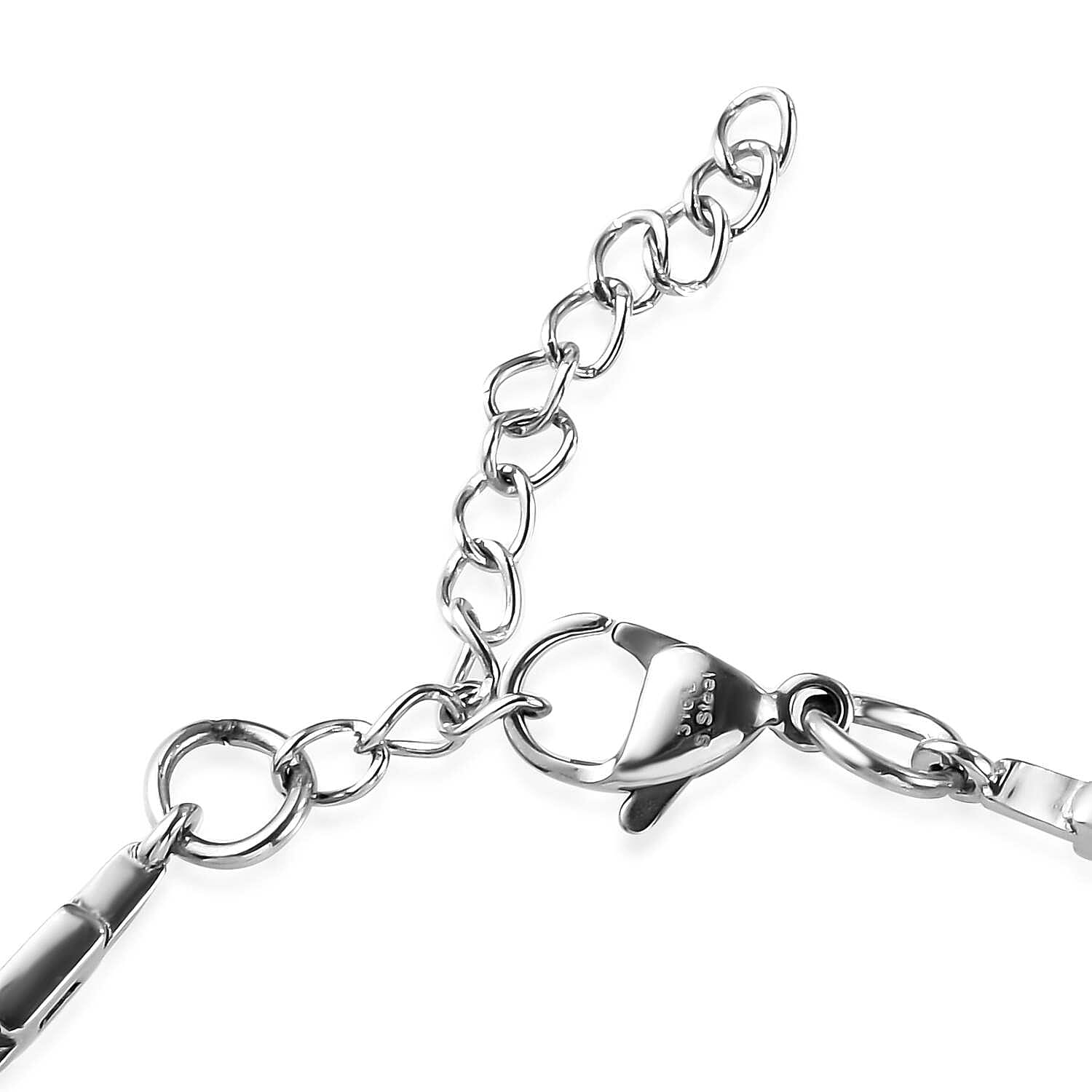 EverTrue Mozambique Garnet 4.75 ctw Link Bracelet in Stainless Steel (6.50-8.0In)