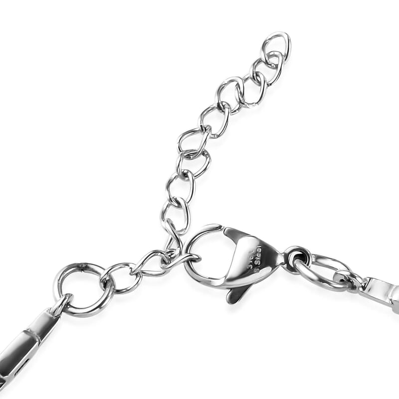 EverTrue Mozambique Garnet 4.75 ctw Link Bracelet in Stainless Steel (6.50-8.0In)